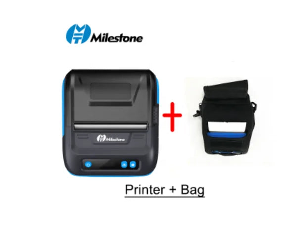 Milestone 80mm Portable Bluetooth Thermal Receipt Printer - Compact 2-in-1 Label & Receipt Printing Solution for Android & iOS