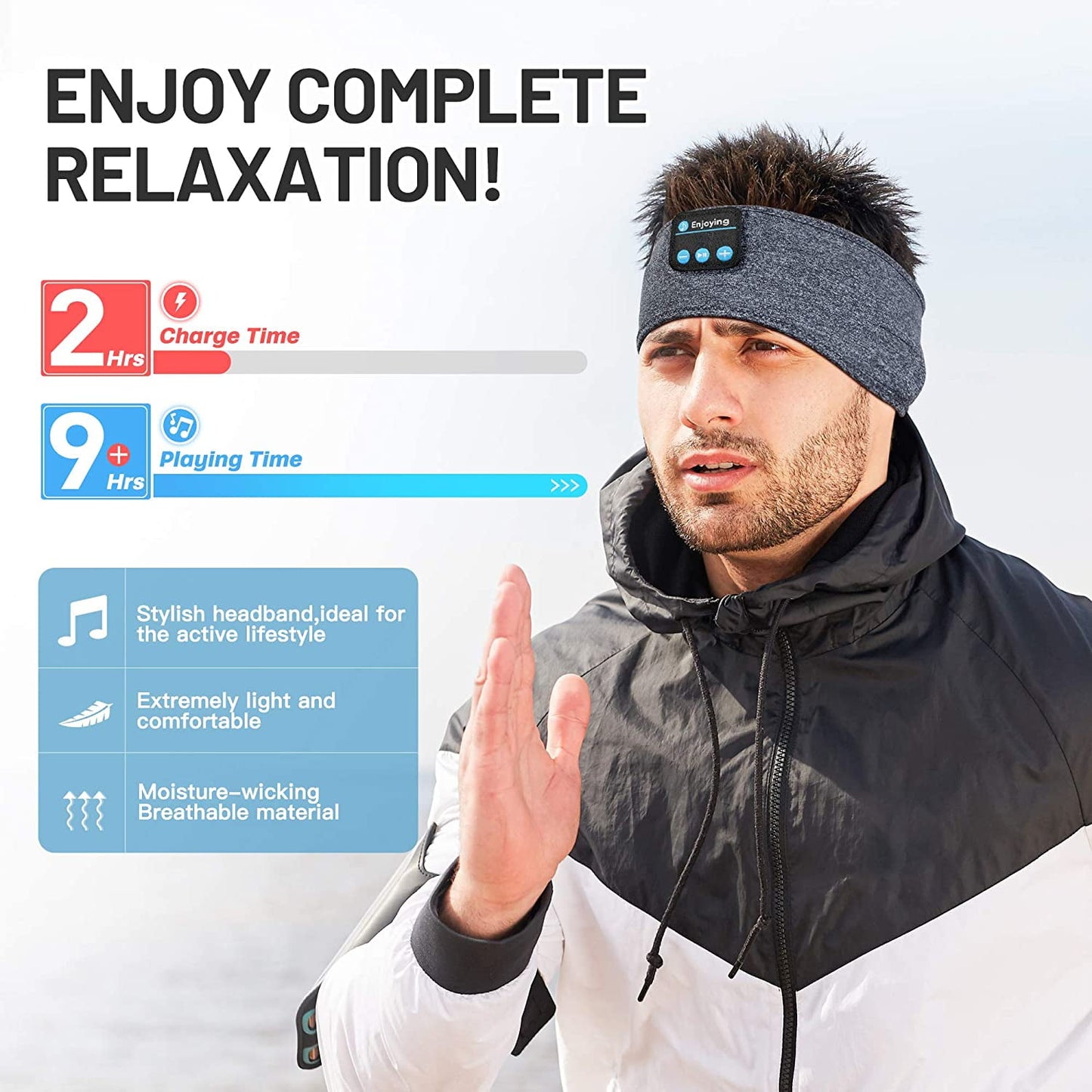 Experience Ultimate Comfort with Wireless Bluetooth Sleep Headphones - Perfect for Sports, Yoga, and Relaxation!