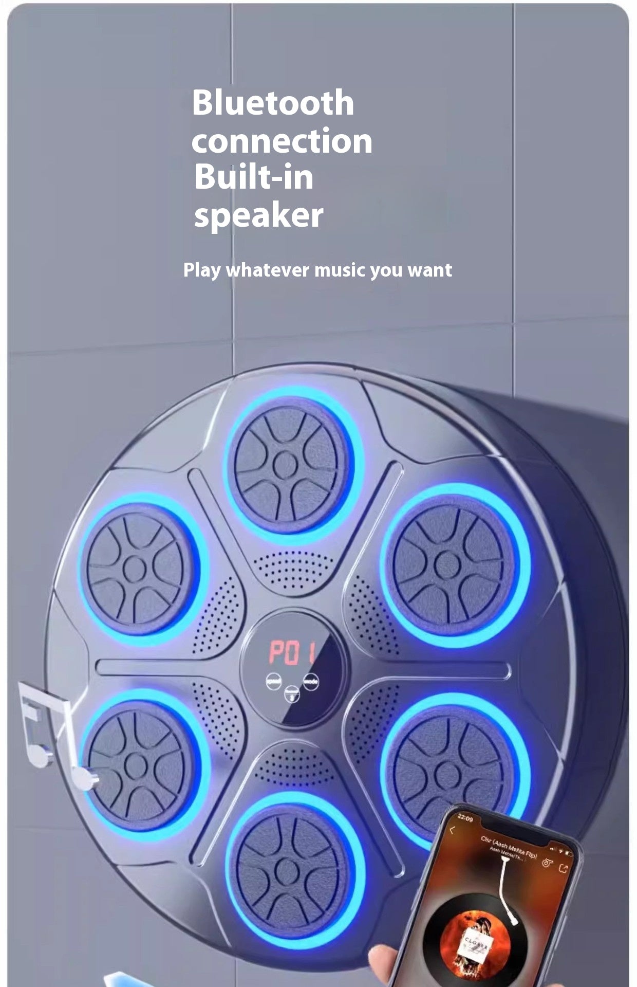 Transform Your Home Workout with the RGB Light Music Boxing Machine - Adjustable Speed for Kickboxing, Karate, and Fitness Fun!