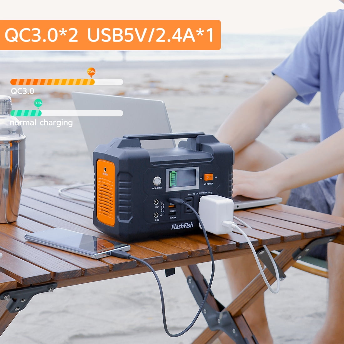 Power Up Your Adventures with the 200W Portable Power Station - 40800mAh Solar Generator for Camping, Travel & Emergencies