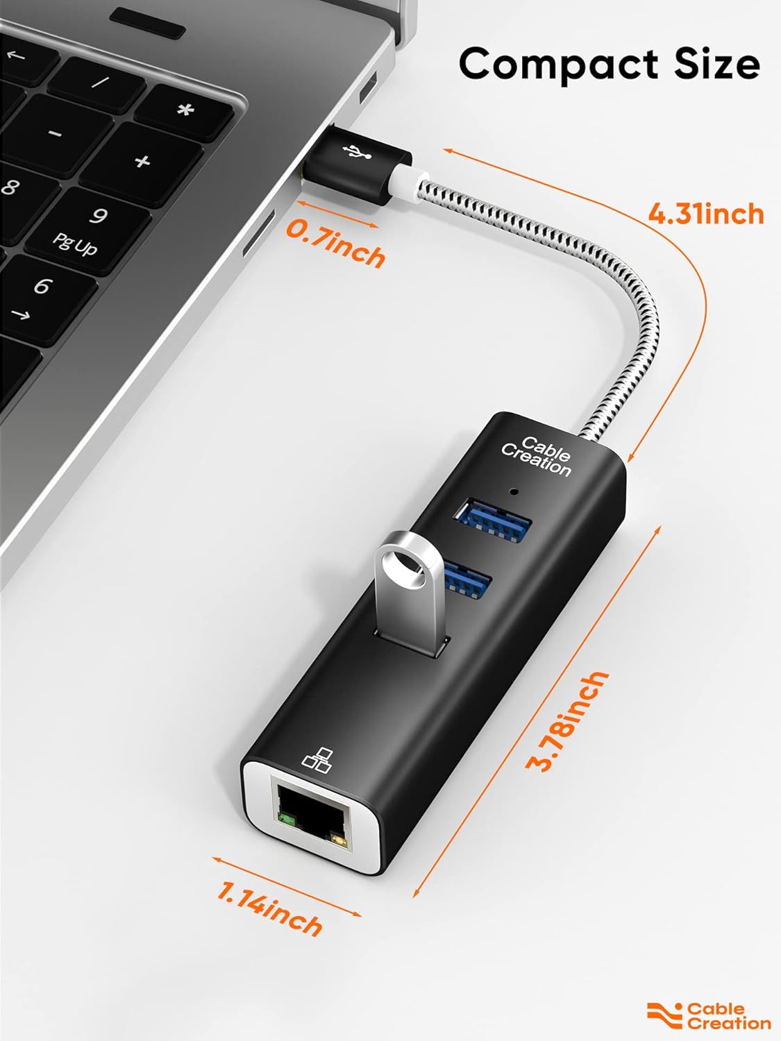 Enhance Your Connectivity with the USB to Ethernet Adapter and 3-Port USB 3.0 Hub - Fast, Reliable, and Compatible with All Your Devices