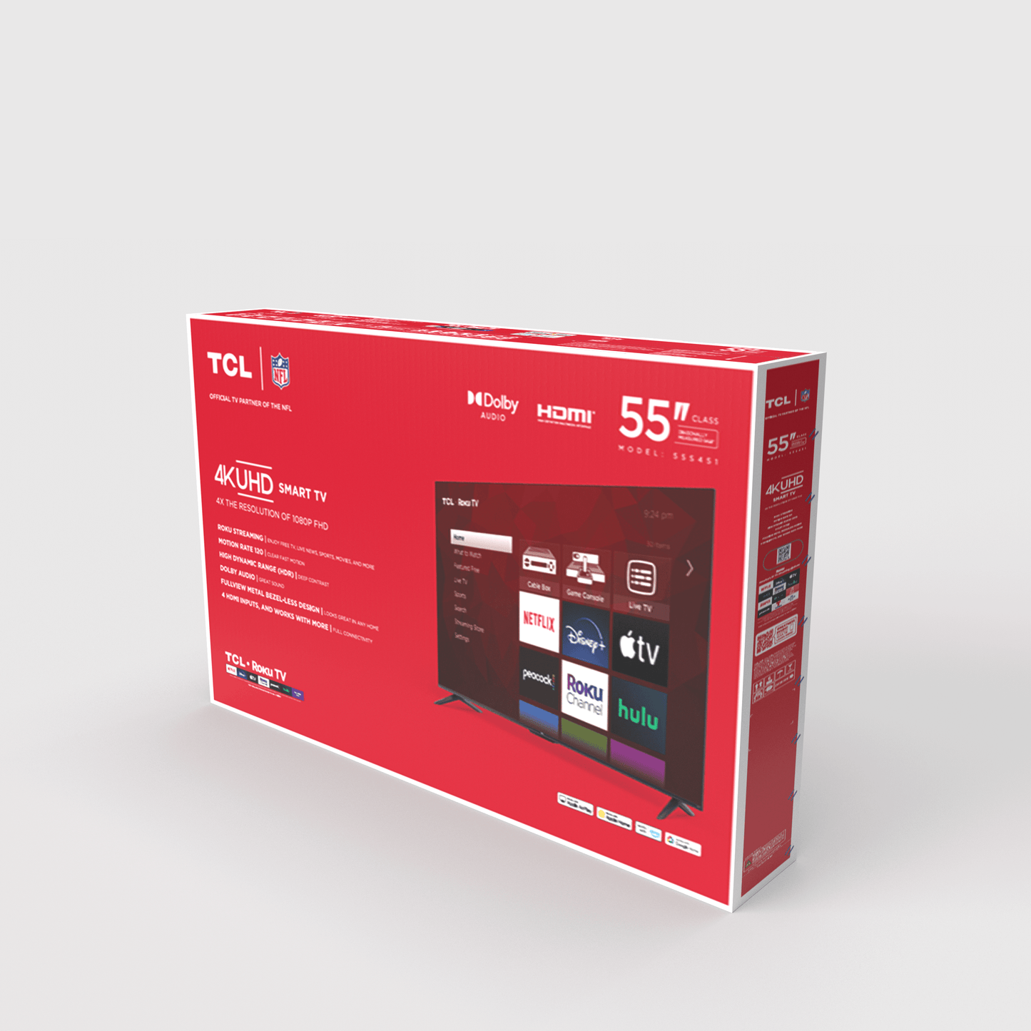 Experience Stunning 4K UHD with the 55" Class S4 (55S451) HDR Smart TV Powered by Roku