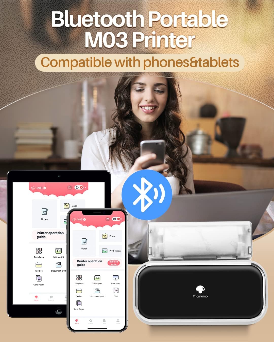 M03 Mini Thermal Pocket Printer - Your Ultimate Bluetooth Mobile Printing Solution for Notes, Photos, and Lists