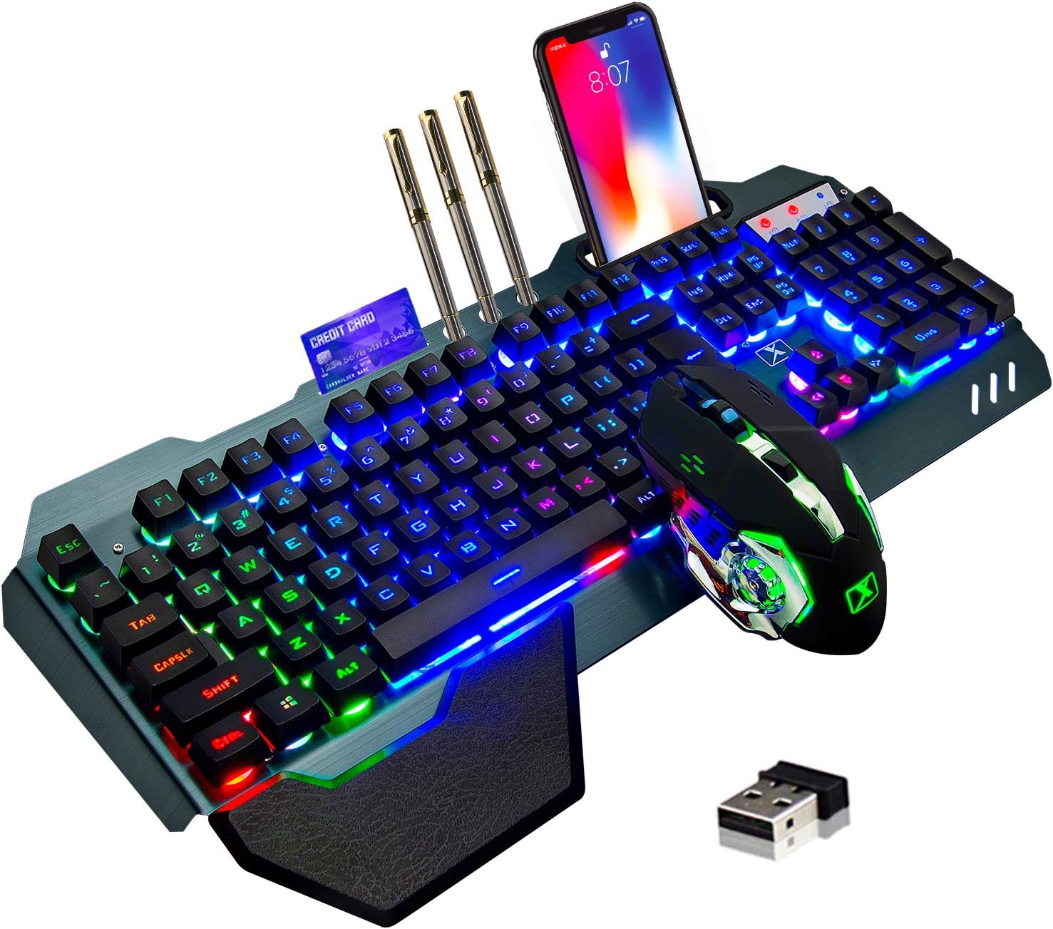 Elevate Your Gaming Experience with Our Wireless RGB Backlit Keyboard and Mouse Combo - Rechargeable, Ergonomic, and Waterproof Design!