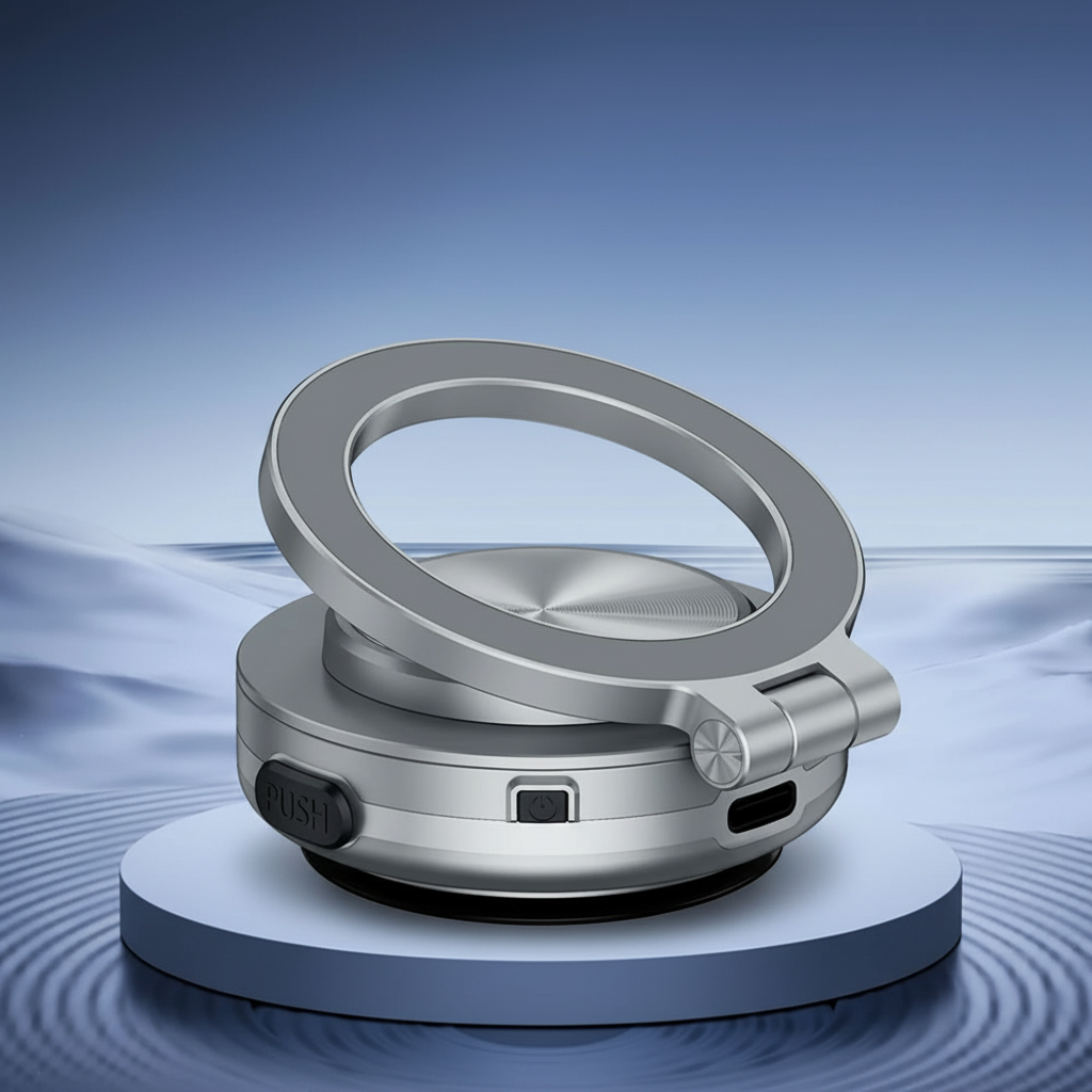 Revolutionary 360° Rotatable Magnetic Car Phone Holder - Intelligent Vacuum Suction Mount for Ultimate Stability