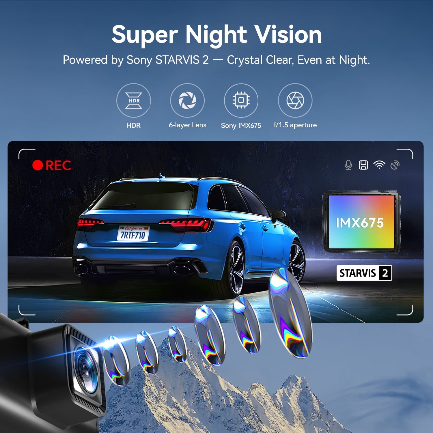Advanced 4K Touch Screen Dash Cam with Dual Cameras, Built-in GPS, and Voice Control – Free 128GB Card Included!