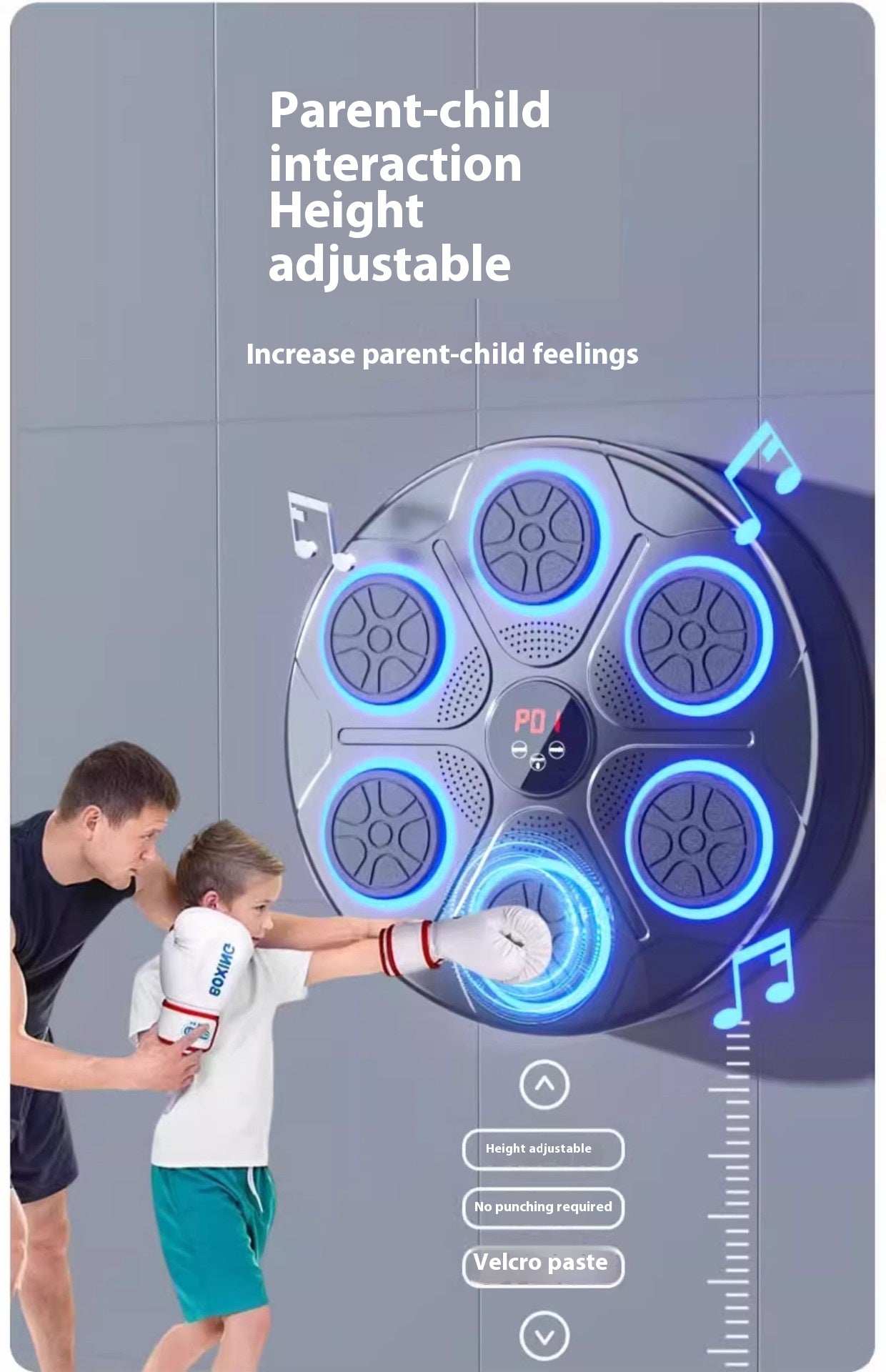 Transform Your Home Workout with the RGB Light Music Boxing Machine - Adjustable Speed for Kickboxing, Karate, and Fitness Fun!