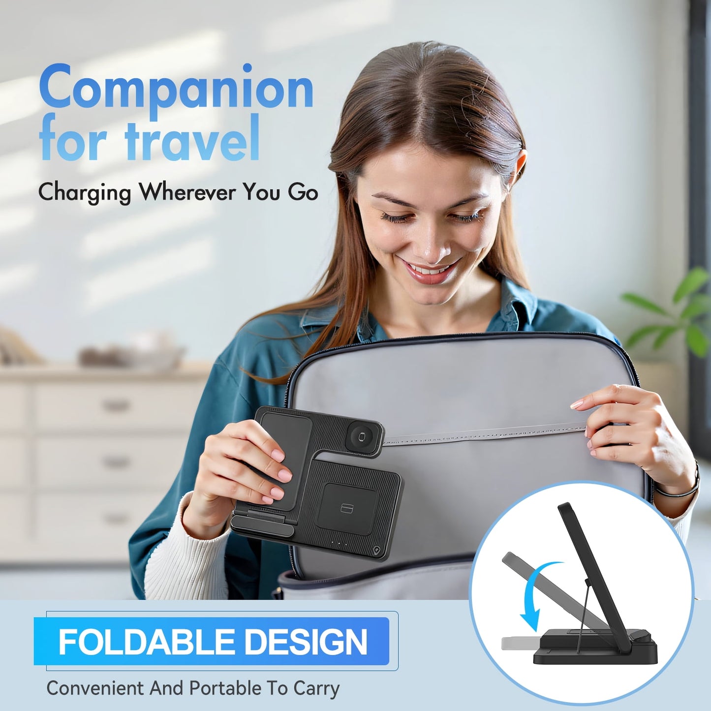 15W 3-in-1 Wireless Charging Station for iPhone, Apple Watch, and AirPods - Fast, Convenient, and Sleek Design!