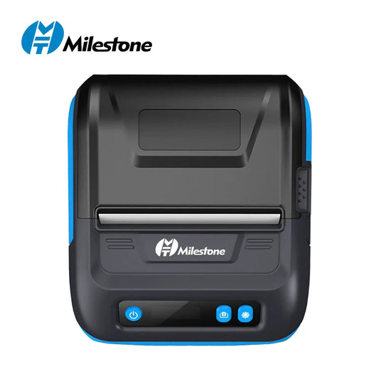 Milestone 80mm Portable Bluetooth Thermal Receipt Printer - Compact 2-in-1 Label & Receipt Printing Solution for Android & iOS