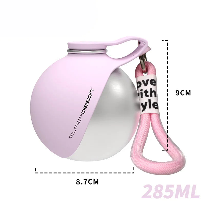 Portable Leak-Proof Dog Water Bottle for Small Dogs - Compact Stainless Steel Bottle with Silicone Bowl for On-the-Go Hydration