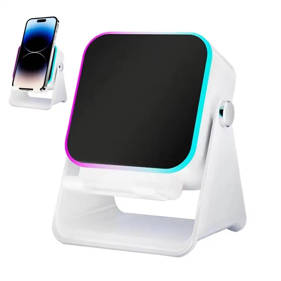Experience Ultimate Sound with the NEW 5-in-1 Auto-Induction Wireless Speaker – RGB Light, Phone Stand & Surround Sound!