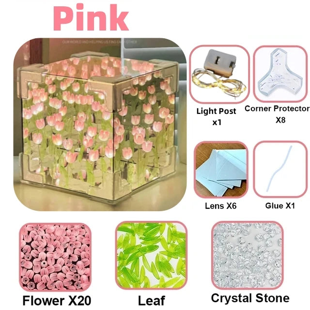 Create Your Own Stunning Tulip Mirror Cube Lamp - DIY Handmade Night Light for Bedroom Decor and Perfect Gift!