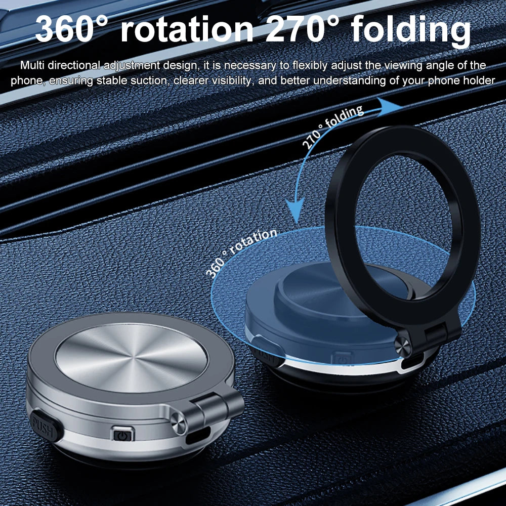 Revolutionary 360° Rotatable Magnetic Car Phone Holder - Intelligent Vacuum Suction Mount for Ultimate Stability
