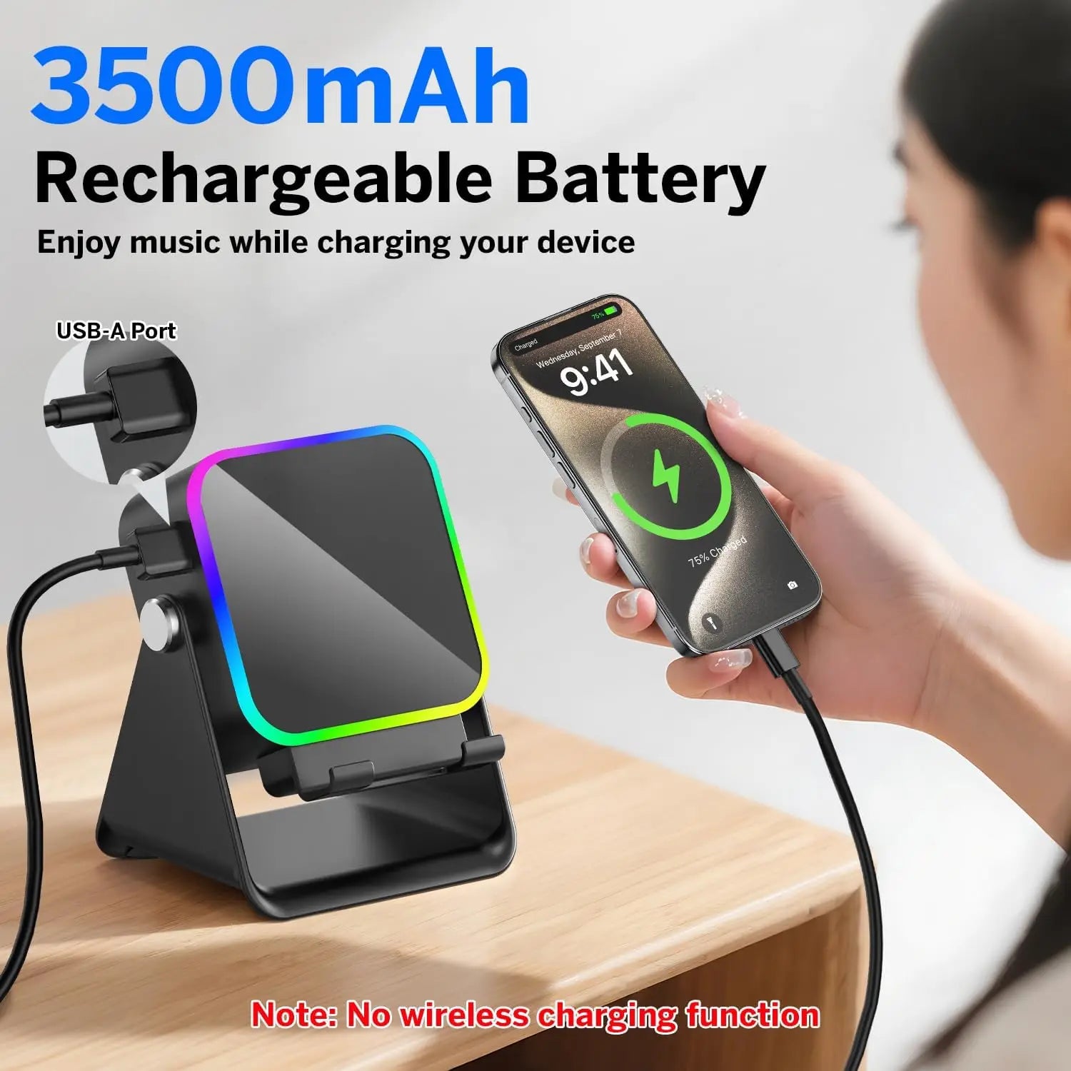 Experience Ultimate Sound with the NEW 5-in-1 Auto-Induction Wireless Speaker – RGB Light, Phone Stand & Surround Sound!