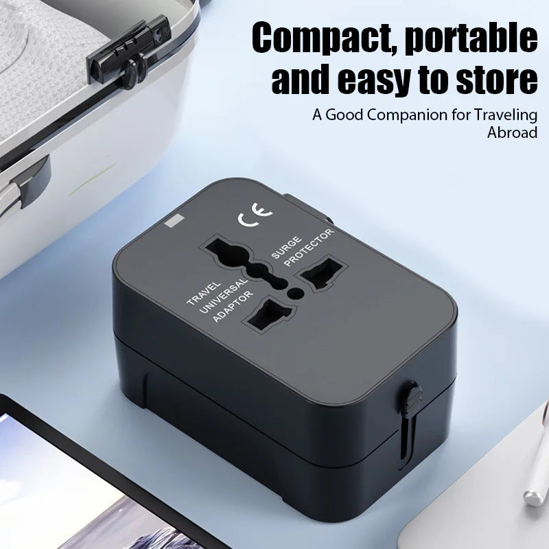 Travel Anywhere with Our Universal Travel Adapter: EU, UK, US, AU Power Charger with Dual USB Ports!