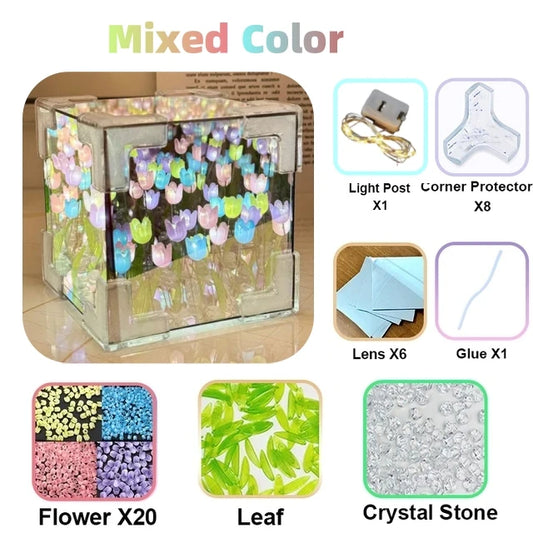 Create Your Own Stunning Tulip Mirror Cube Lamp - DIY Handmade Night Light for Bedroom Decor and Perfect Gift!