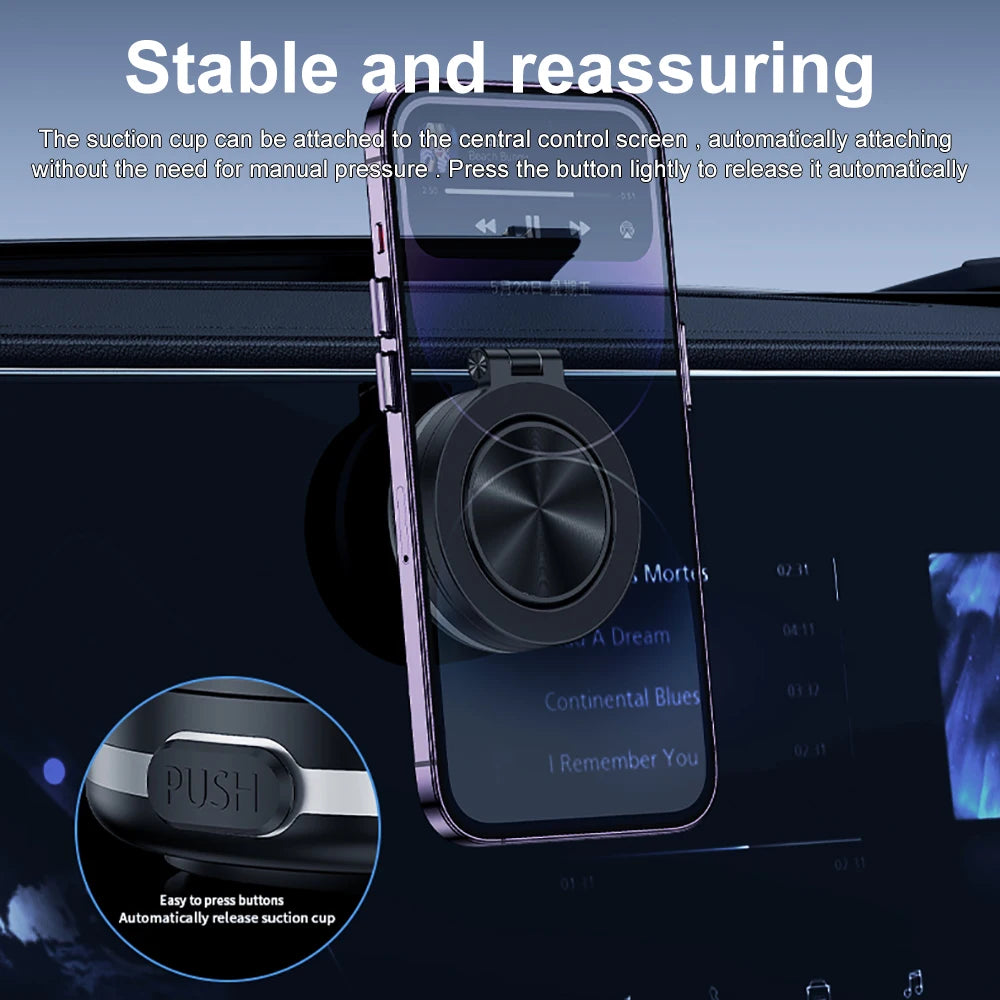 Revolutionary 360° Rotatable Magnetic Car Phone Holder - Intelligent Vacuum Suction Mount for Ultimate Stability
