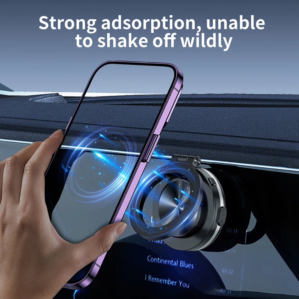 Revolutionary 360° Rotatable Magnetic Car Phone Holder - Intelligent Vacuum Suction Mount for Ultimate Stability