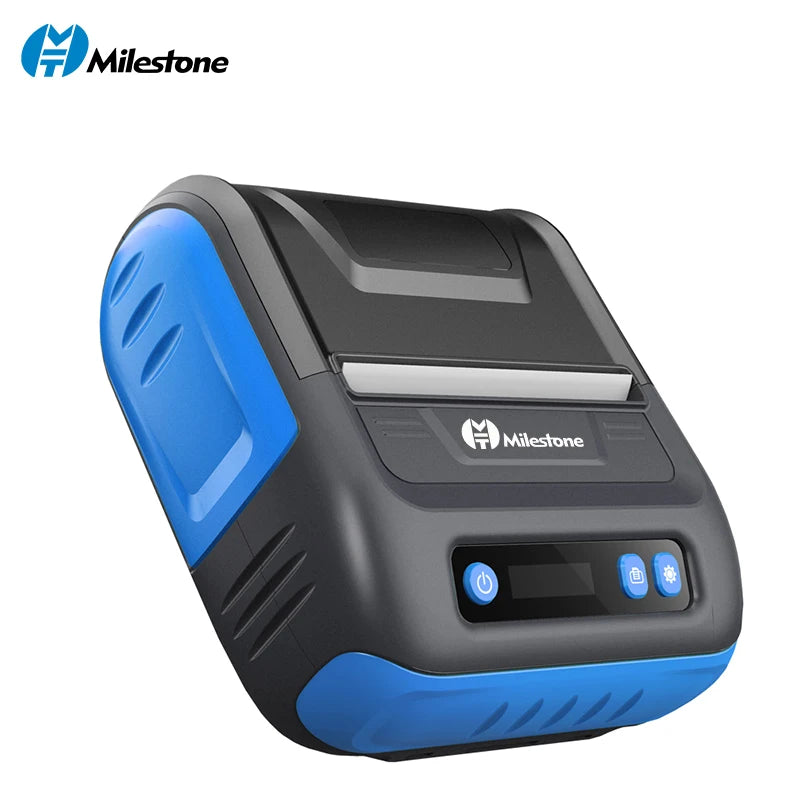 Milestone 80mm Portable Bluetooth Thermal Receipt Printer - Compact 2-in-1 Label & Receipt Printing Solution for Android & iOS