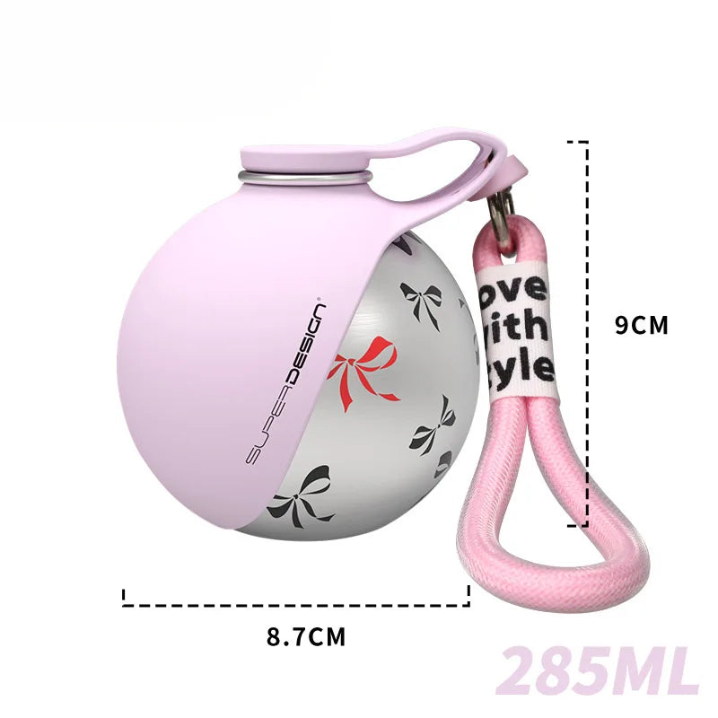 Portable Leak-Proof Dog Water Bottle for Small Dogs - Compact Stainless Steel Bottle with Silicone Bowl for On-the-Go Hydration