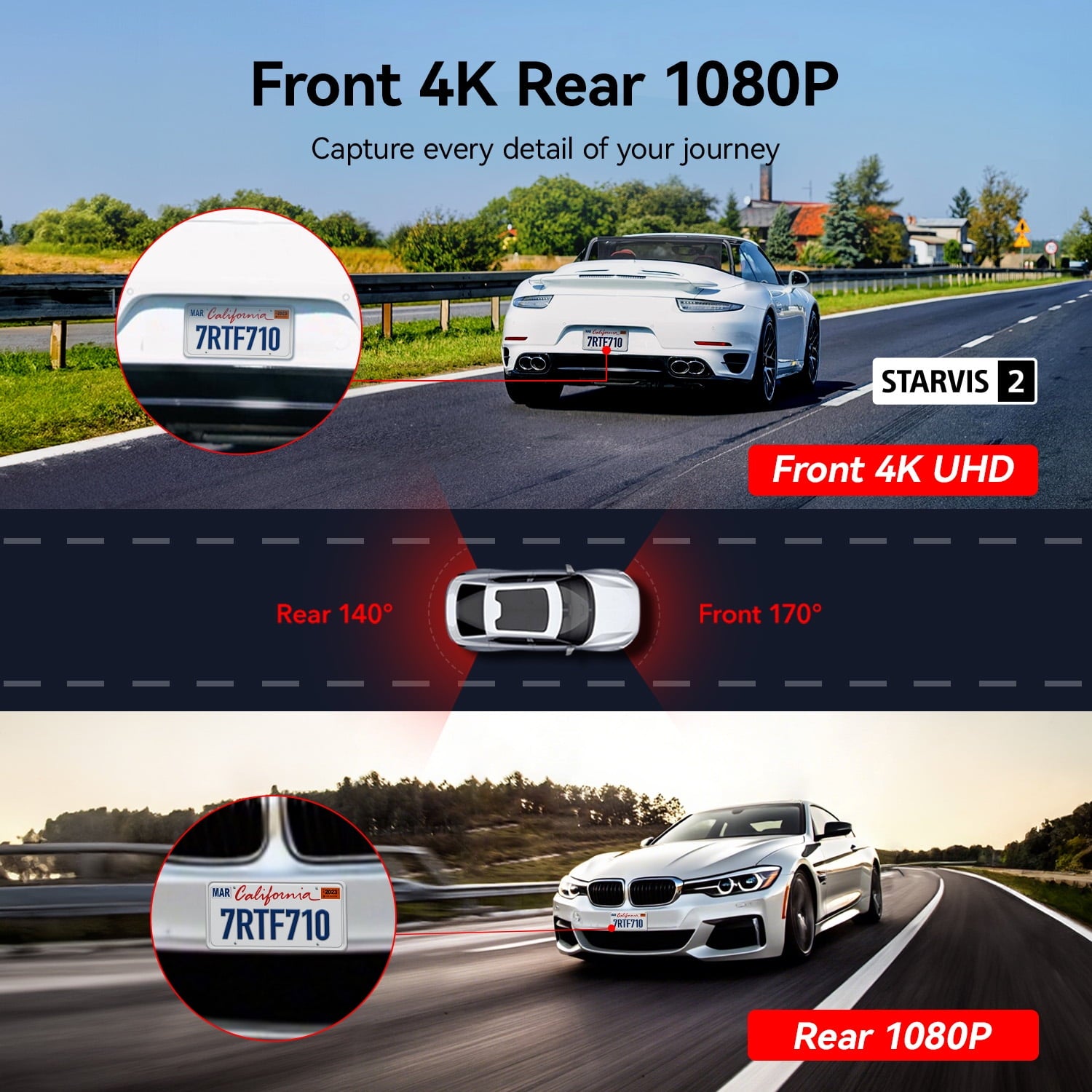 Advanced 4K Touch Screen Dash Cam with Dual Cameras, Built-in GPS, and Voice Control – Free 128GB Card Included!