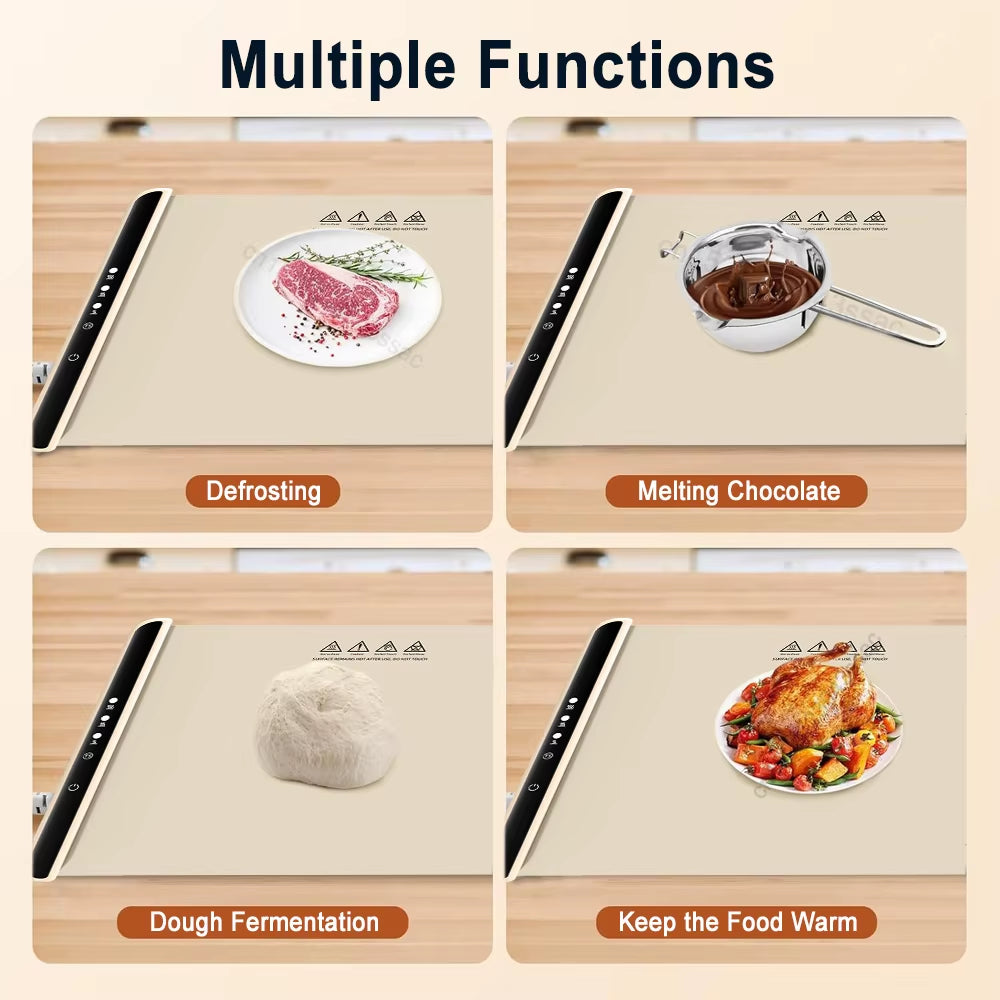 Versatile Electric Warming Tray - Foldable & Portable Food Warmer with Smart Temperature Control