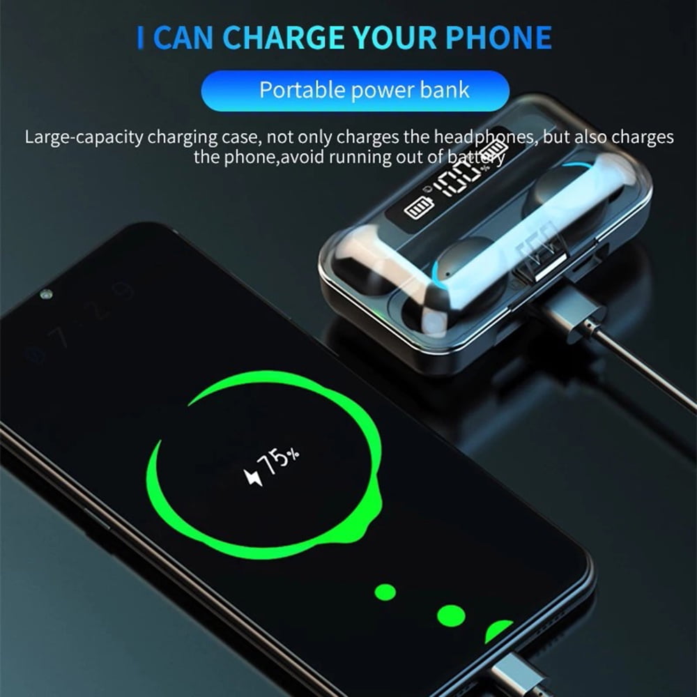 Experience Unmatched Sound with GoldSong Bluetooth Earbuds - Wireless Earphones with 2200mAh Charging Case & Emergency Power Bank