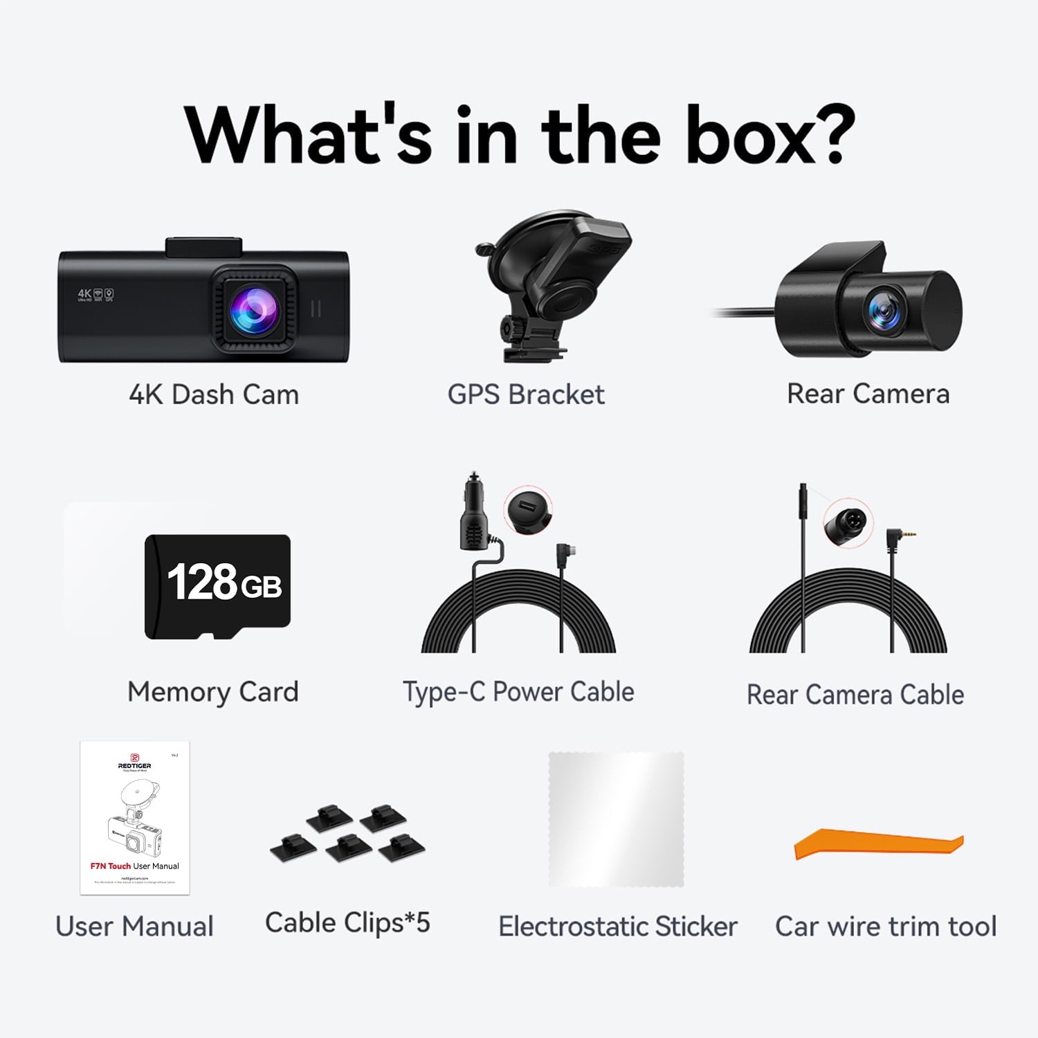 Advanced 4K Touch Screen Dash Cam with Dual Cameras, Built-in GPS, and Voice Control – Free 128GB Card Included!
