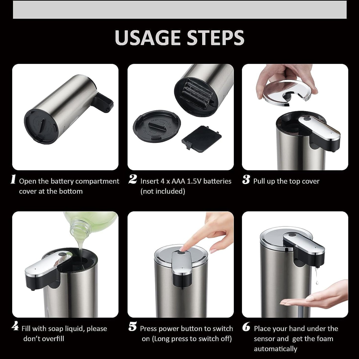 Upgrade Your Hygiene with Our Touchless Automatic Soap Dispenser - Adjustable Volume for Every Family Member!