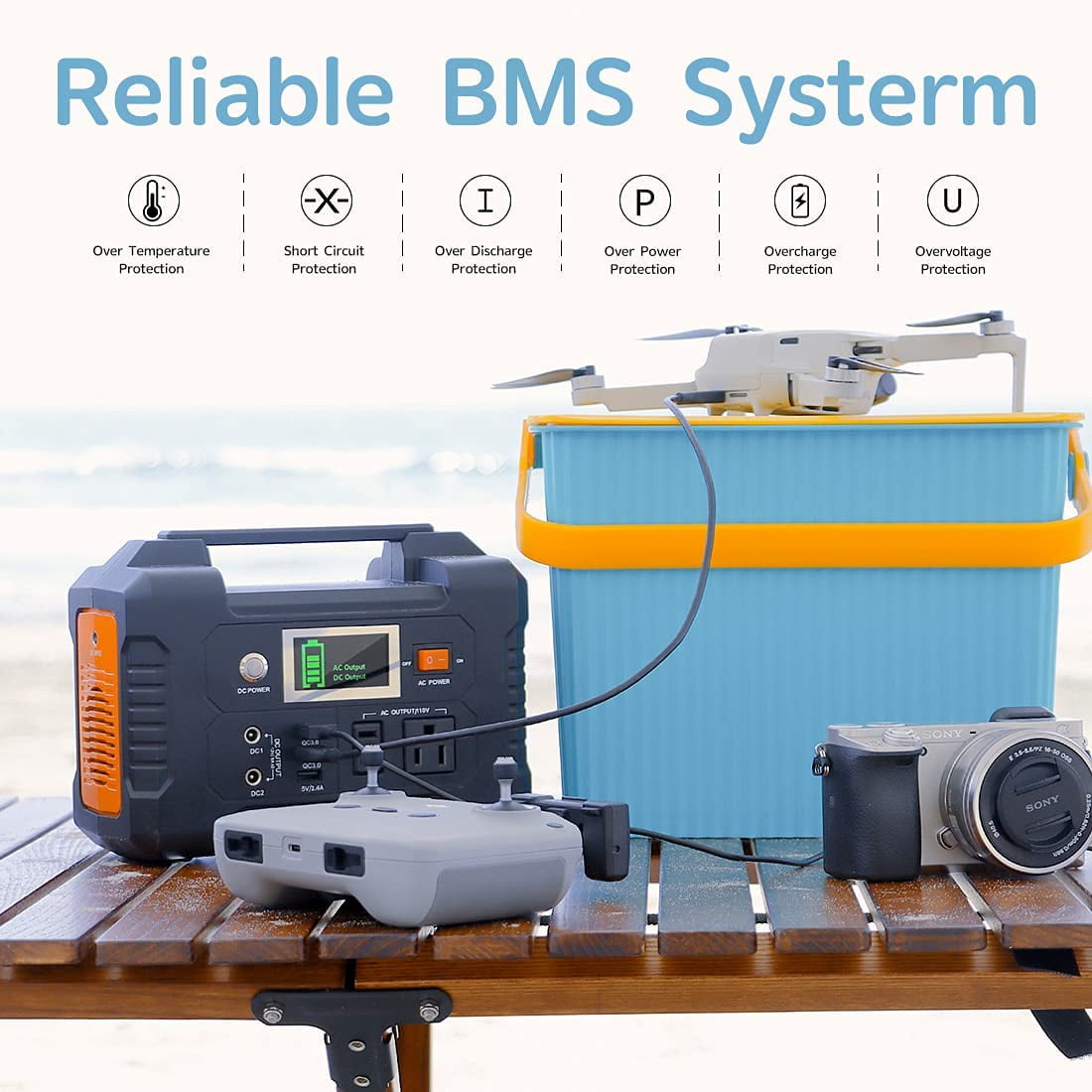 Power Up Your Adventures with the 200W Portable Power Station - 40800mAh Solar Generator for Camping, Travel & Emergencies