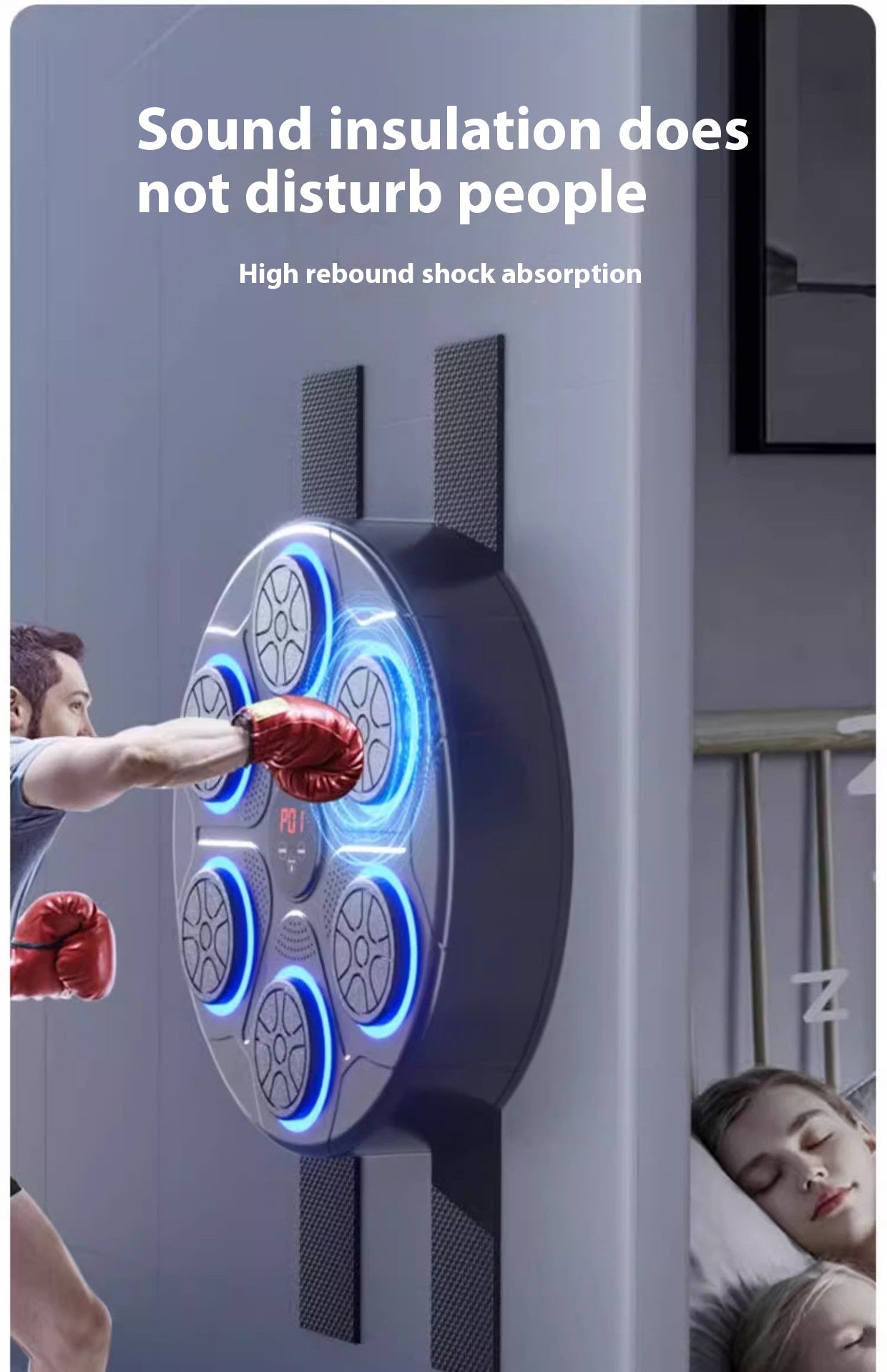 Transform Your Home Workout with the RGB Light Music Boxing Machine - Adjustable Speed for Kickboxing, Karate, and Fitness Fun!