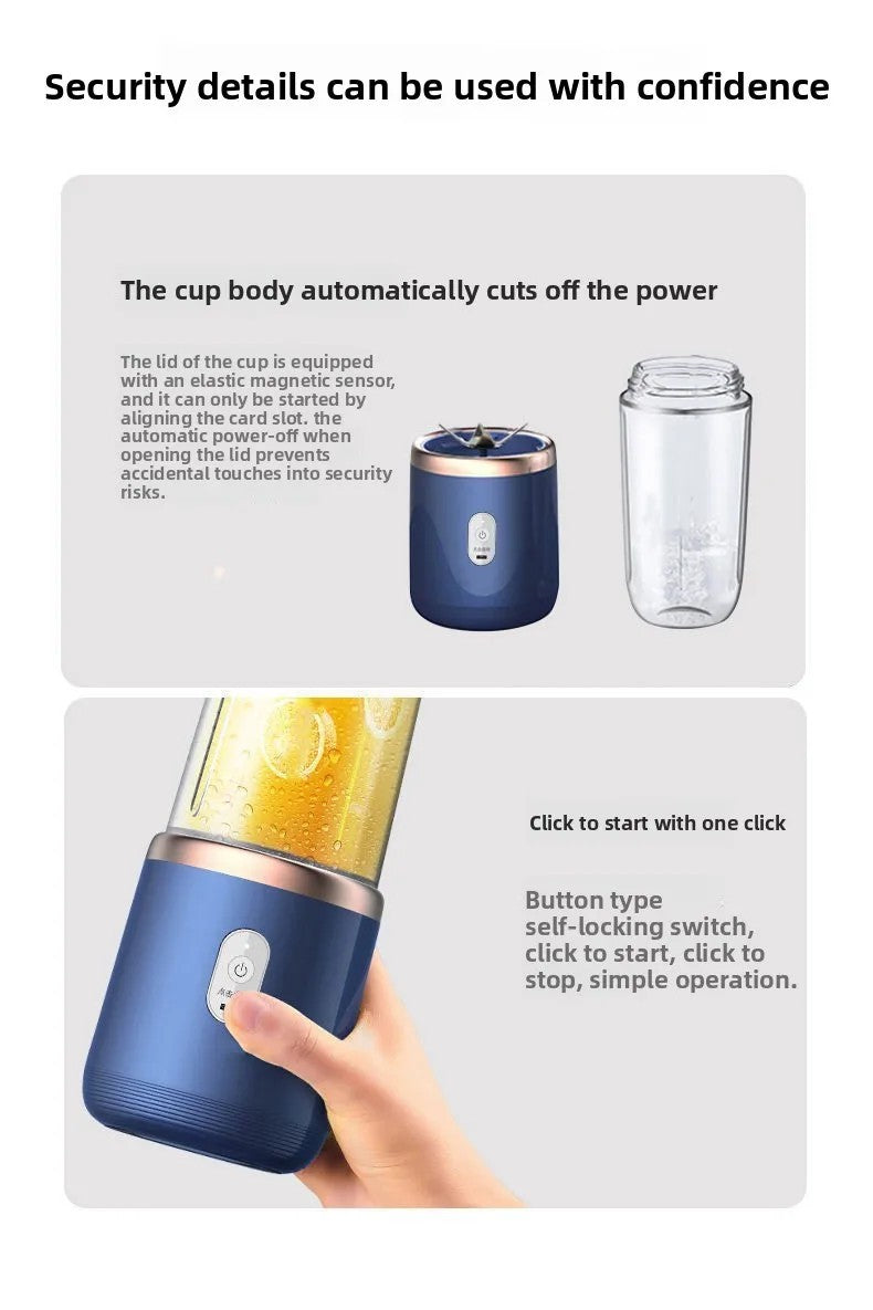 Experience Freshness On-the-Go with Our 6-Blade 400ML Portable Electric Blender - Perfect for Juicing and Smoothies!