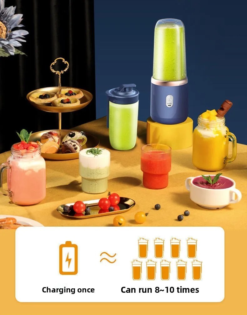 Experience Freshness On-the-Go with Our 6-Blade 400ML Portable Electric Blender - Perfect for Juicing and Smoothies!